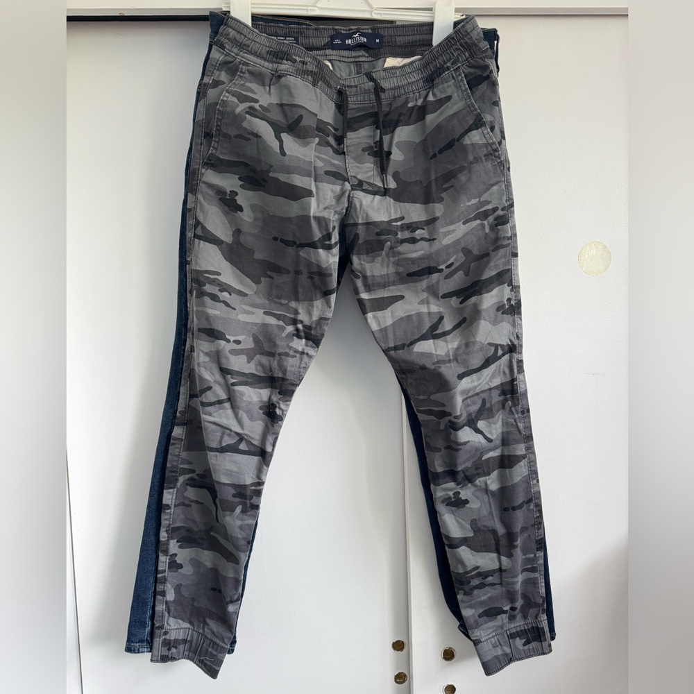 Hollister Size M Set 2 Pants Blue Skinny Jeans Classic Denim Camouflage Joggers